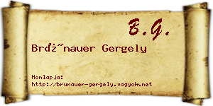 Brünauer Gergely névjegykártya